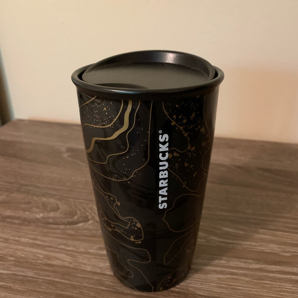 Starbucks Black and Gold Ceramic Cup